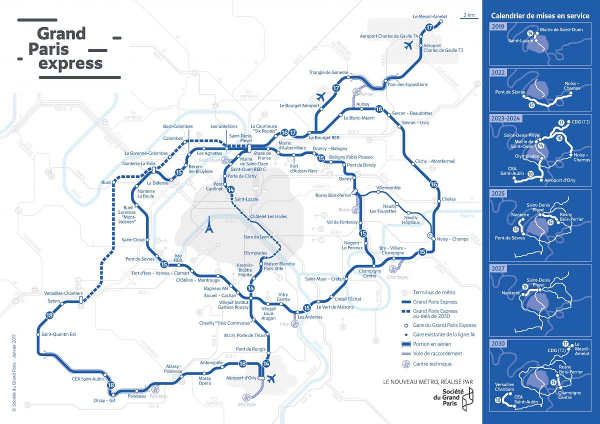 Carte des transports du Grand Paris 