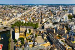 Vue aérienne de la ville de Rennes