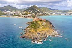 Vue sur l'île de Saint-Martin, dans les Caraïbes