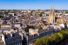 Vue aérienne de la ville de Quimper