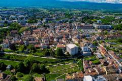 Vue aérienne de la ville de Thonon-Les-Bains, en Haute-Savoie