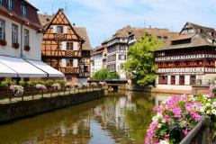Vue sur le quartier de la Petite France à Strasbourg, en Alsace