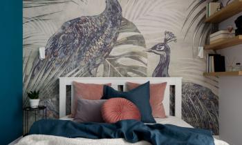 Tête de lit en papier peint