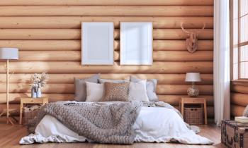 Un intérieur moderne et chaleureux décoré dans un style chalet