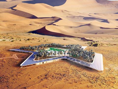 Un luxueux hôtel écologique construit autour d’une oasis