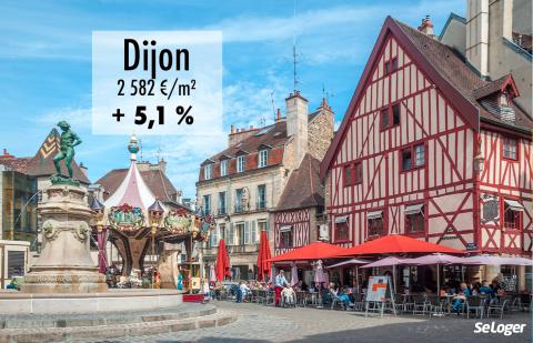 À Dijon, la hausse annuelle des prix immobiliers atteint 5,1 %. ©jasckal Dijon : faute de biens à vendre, le prix immobilier s'envole de plus de 5 % !