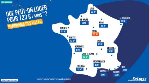 Pour 723 € par mois, la superficie qui peut être louée varie du simple au quadruple. ©DR Qu’est-ce que vous pouvez louer pour 723 € par mois en France ?