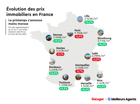 Carte France avec les prix