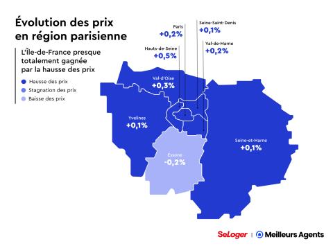 Carte Île de France Prix immobiliers
