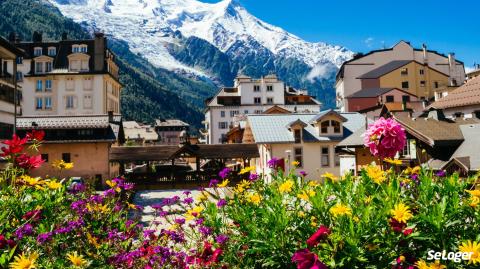 Vue sur la ville de Chamonix