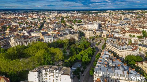 Vue aérienne sur Dijon