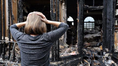 Une maison incendiée