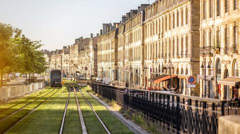 Ville de Bordeaux, vue sur le tramway