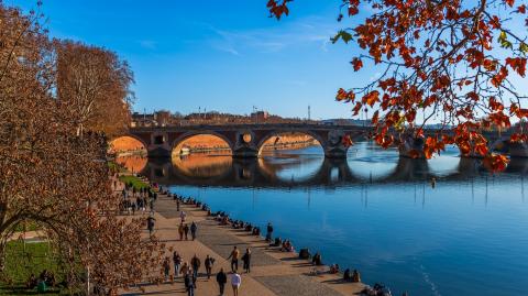Vue de jour sur le Pont-Neuf à Toulouse