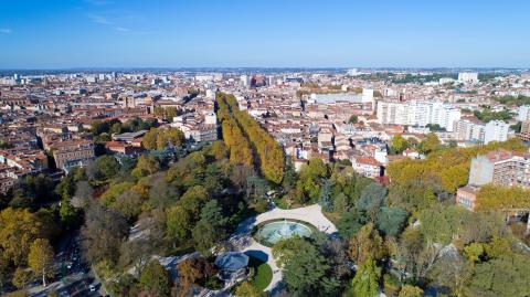 Vue aérienne de la ville de Toulouse