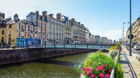 Vue sur la Vilaine, qui traverse la ville de Rennes