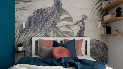 Tête de lit en papier peint