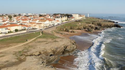La côte de Saint-Hilaire-de-Riez, en Vendée, vue du ciel