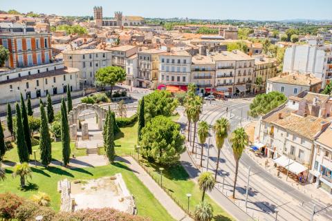 Vue aérienne sur la ville de Montpellier