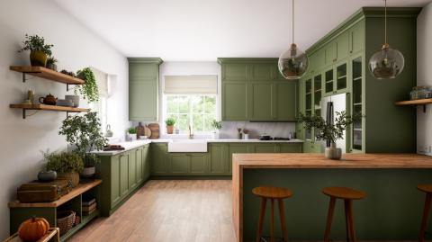 Rangements intégrés dans une cuisine 