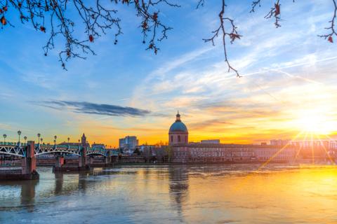 Vue de la ville de Toulouse, du dôme de la Grave et de la Garonne. 