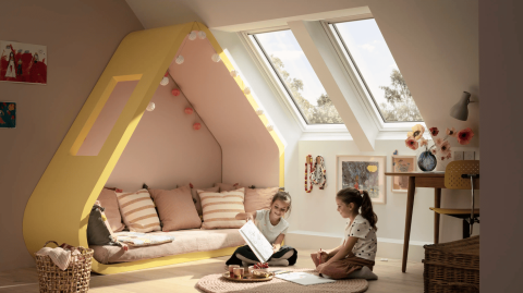 Chambre enfant avec VELUX sécurisé