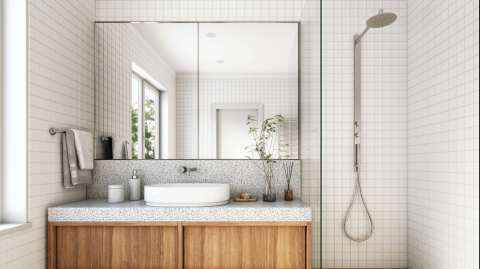 La douche Opty-O, primée au concours Lépine, promet des économies d'eau avantageuses grâce à un système de récupération et réutilisation de l'eau froide inutilisée au début de chaque douche. © CreativaStudio - Getty images