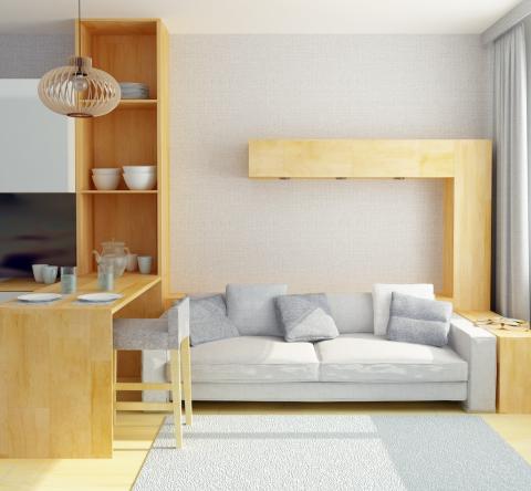 Studio de très petite taille aménagé avec goût