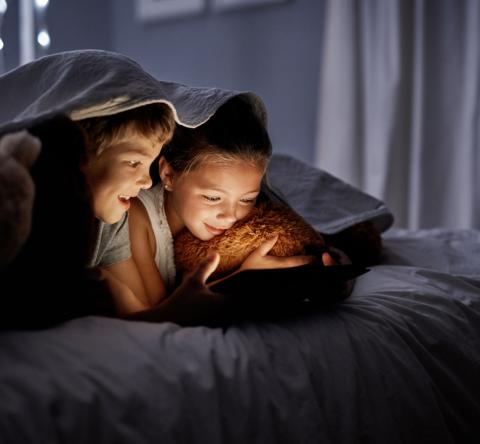 Enfants qui jouent dans leur chambre