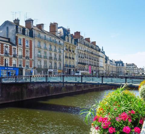 Vue sur la Vilaine, qui traverse la ville de Rennes