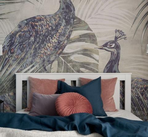 Tête de lit en papier peint