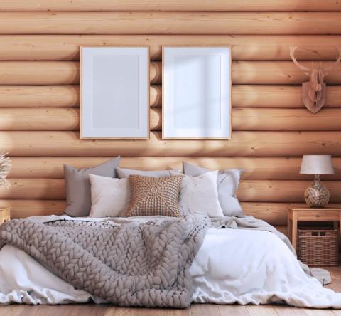 Un intérieur moderne et chaleureux décoré dans un style chalet