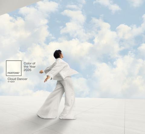 Cloud Dancer élue couleur Pantone de l'année 2026.